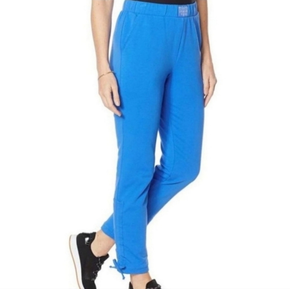 Laila Ali adjustable pants blue cotton spandex sweatpants Large